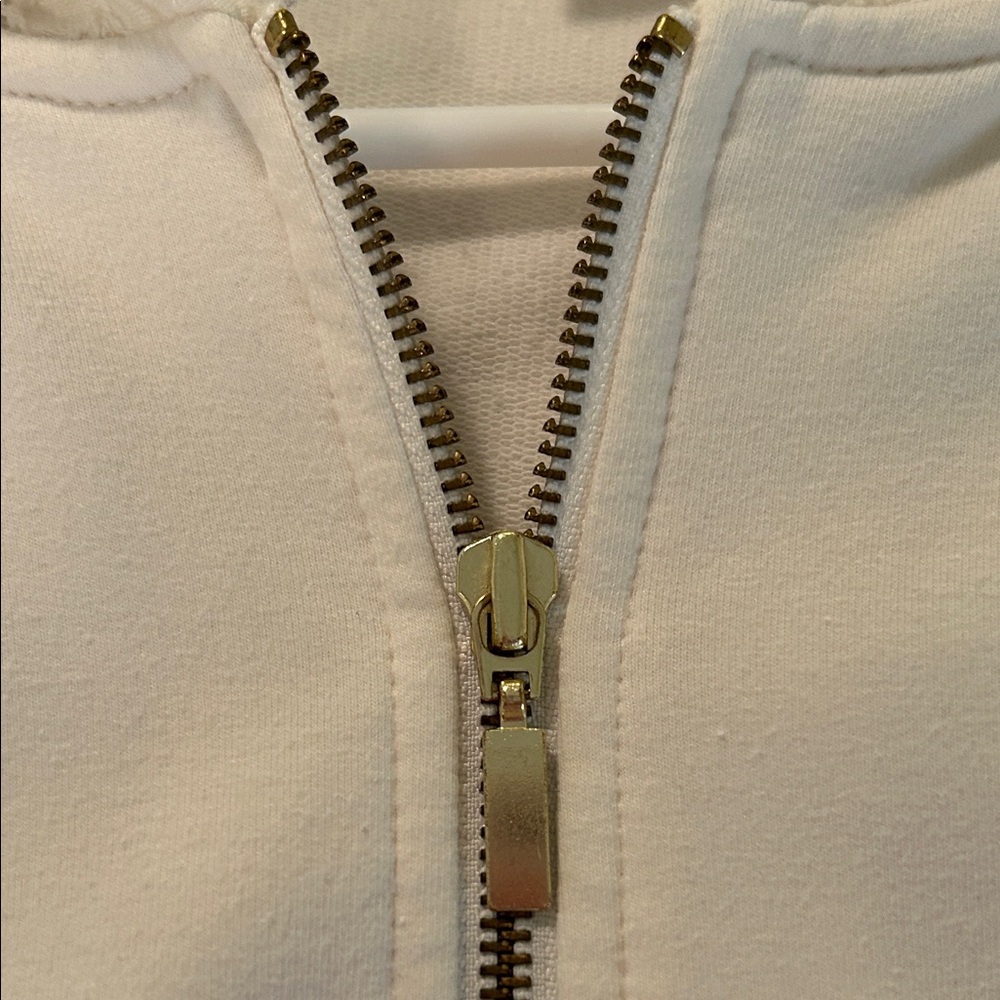 Women's Cream Hooded Jacket with lace accents size 1 - Picture 10 of 11